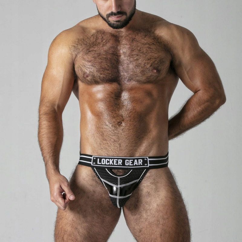 Jockstrap Front Opening Noir-Blanc Locker Gear