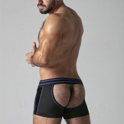 Boxer Bottomless WATCH IT HARD Noir-Bleu