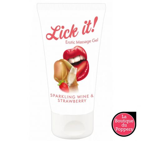 Gel de Massage Vin Pétillant & Fraise 50ml pas cher