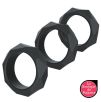 Lot de 3 Cockrings Silicone Heavy C-Ring Noirs Lot de 3 Cockrings Silicone Heavy C-Ring Noirs