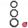 Lot de 3 Cockrings Silicone Heavy C-Ring Noirs