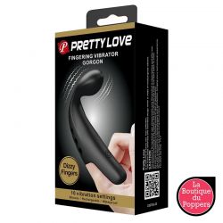 Gaine de Doigt Vibrante Gorgon Pretty Love 10.5 x 2cm Noir