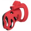 Cage de chasteté Dinoz 6.5 x 3cm Noir-Rouge Cage de chasteté Dinoz 6.5 x 3cm Noir-Rouge
