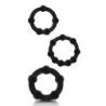 Lot de 3 mini cockrings souples Beaded Set Noirs pas cher