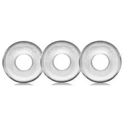 Pack de 3 mini cockrings Oxballs transparents pas cher