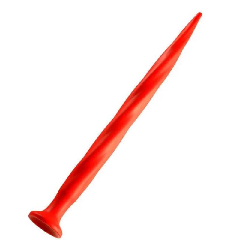 Gode long Stretch Worm N°1 - 39 x 3cm Rouge pas cher