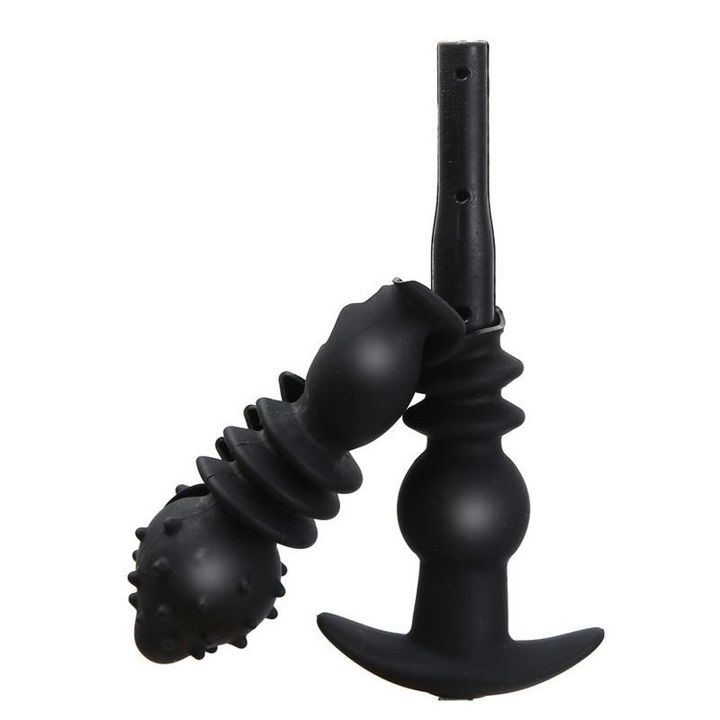 Sextoy - Gode Gonflable Cactys 20 X 9,5 Cm - Plug Anal En Silicone Noir (Neuf)