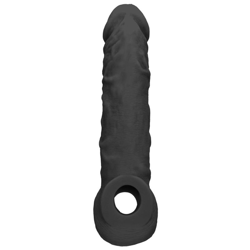Gaine Pénis Réaliste Realrock Curve Noire - 17 X 4,5 Cm - TPE Souple Pour Homme