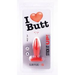 Plug Slim S I Love Butt 8.5 x 3 cm Rouge