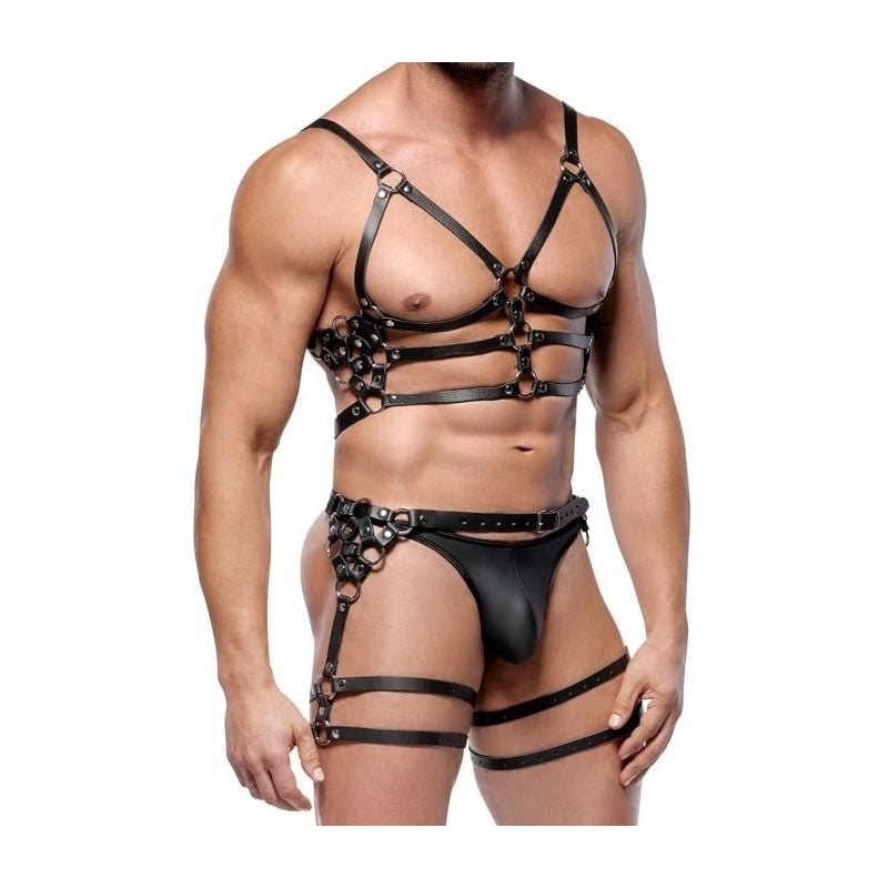 Harnais En Cuir Torse et Cuisses Leatherset M/L pas cher