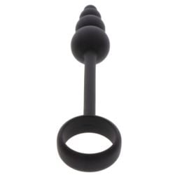 Cockring Plug anal Beads Ring 8.5 x 3.5 cm Noir