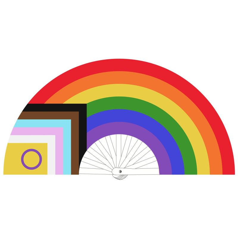 Eventail géant 60cm ARC EN CIEL LGBTQR+ Eventail géant 60cm ARC EN CIEL LGBTQR+