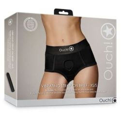 Culotte vibrante Strap-On Brief Noire