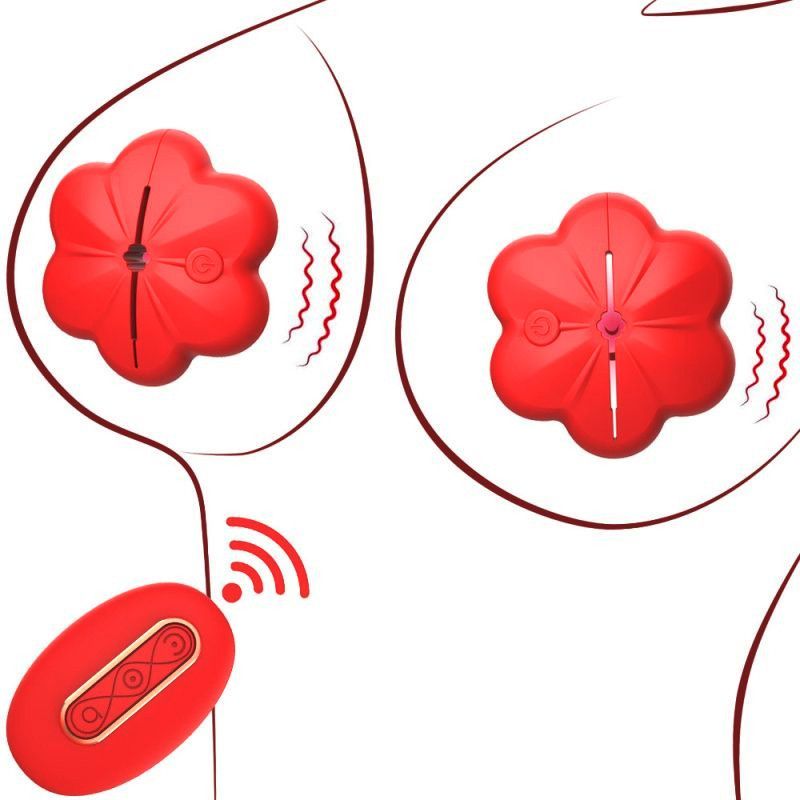 Pinces à Seins Vibrantes Flower Cheast Rouges