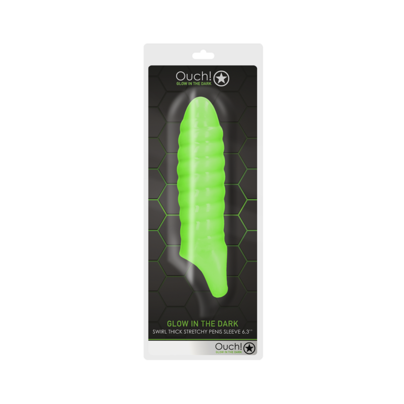 Gaine de penis Swirl Phosphorescente 10x4cm Gaine de penis Swirl Phosphorescente 10x4cm