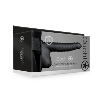 Gode Ceinture avec testicules Noir 17.5x4.4cm pas cher sur la boutique du poppers