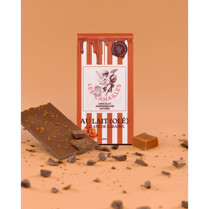 Tablette Chocolat Composees - Base Chocholat Lait / Eclat De Caramel - 100G Tablette Chocolat Composees - Base Chocholat Lait / Eclat De Caramel - 100G