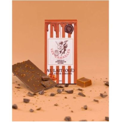 TABLETTE CHOCOLAT COMPOSEES - BASE CHOCHOLAT LAIT / ECLAT DE CARAMEL - 100G pas cher