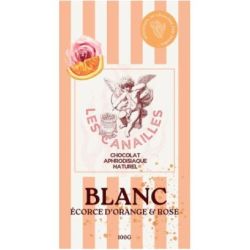 Tablette Chocolat Composees - Base Chocholat Blanc / Ecorce D'Orange Et Rose - 100G