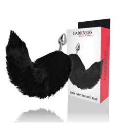 DARKNESS - PLUG ANAL ARGENT 8 CM AVEC QUEUE NOIRE pas cher DARKNESS - PLUG ANAL ARGENT 8 CM AVEC QUEUE NOIRE pas cher