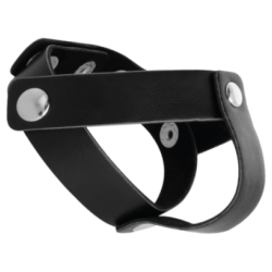 Cockring Penis et Testicules réglables en cuir Darkness