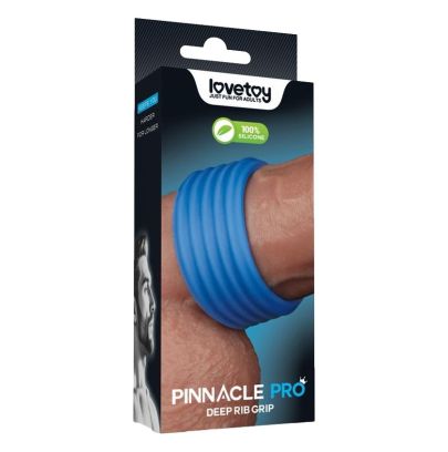 Cockring Deep Rib Grip 35 mm Bleu