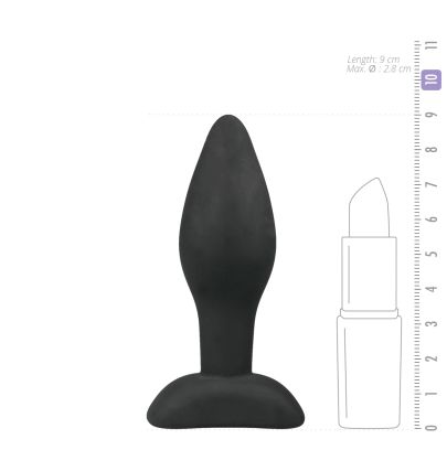 Plug anal noir en silicone - Small 7.5x2.8cm