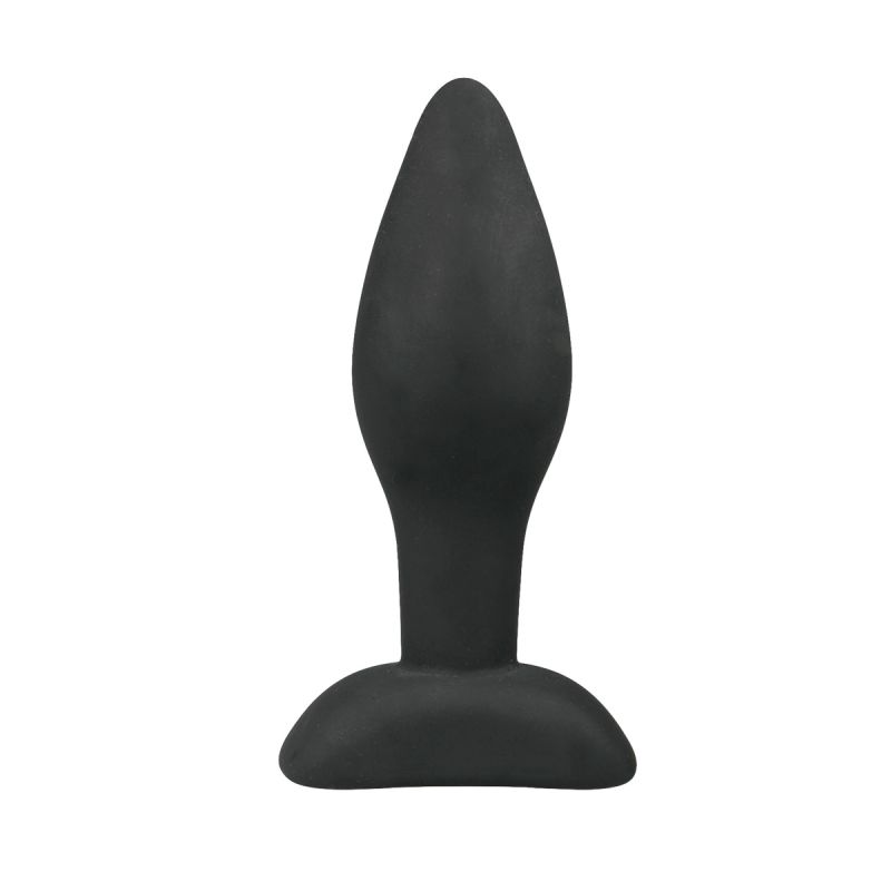 Plug anal noir en silicone - Small 7.5x2.8cm