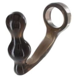 Plug + Cockring Power Duo 9 x 4 cm - Anneau 40mm Gris pas cher Plug + Cockring Power Duo 9 x 4 cm - Anneau 40mm Gris pas cher