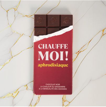 Chocolat aphrodisiaque Chauffe moi ! Noir 70% - Gingembre et amandes pas cher