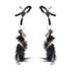 Pinces à tétons avec plumes - Noir et or