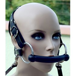 Bâillon mors avec harnais de tête premium avec laisse