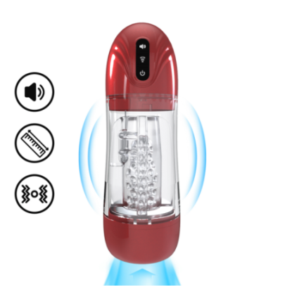 Masturbateur Sonicpull Vibrations et Succion Rouge pas cher