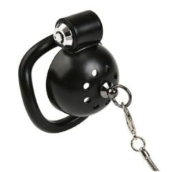 Cage avec laisse Round Leash 4 x 3.5 cm Noire pas cher