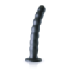Dildo en silicone pour G-Spot avec perles - 20.4x3.1cm - Gunmetal
