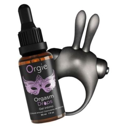 Coffret Cockring rabbit + Gel stimulant clitoris Orgasmic bunny pas cher