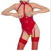 Body ouvert VINYL BODY OPEN Rouge Taille XXL