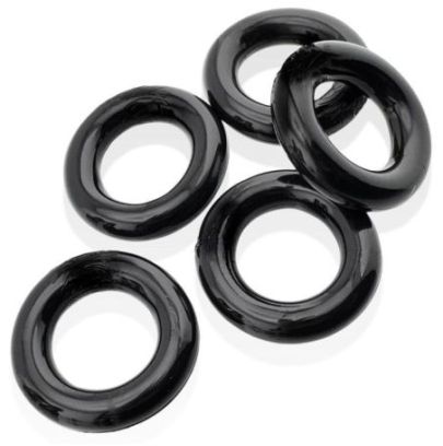 Lot de 5 Cockrings étirables Jacker 5-Stack 22mm Noirs pas cher