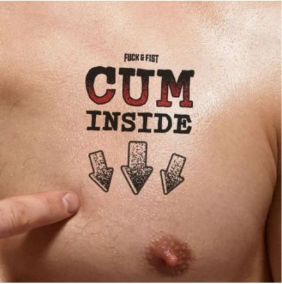 Tatouage temporaire Cum Inside 8.5 x 7cm pas cher