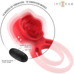 Stimulateur Vibrant 10 Modes avec Télécommande Rouge Intense Gail