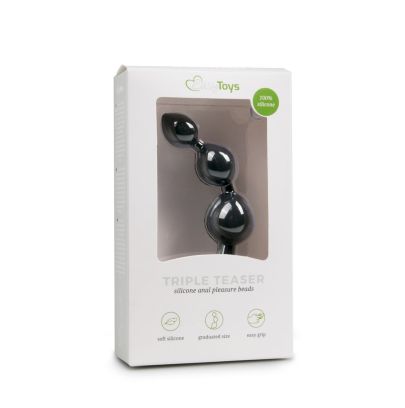Gode Anal à Boules en Silicone Noir 15,5 cm