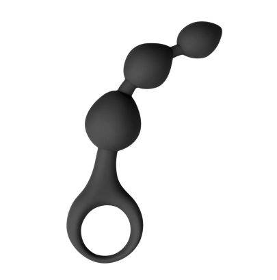 Gode Anal à Boules en Silicone Noir 15,5 cm pas cher