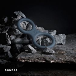 Anneau Pénien et Étireur de Testicules en Silicone Gris – Boners