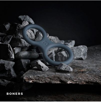 Anneau Pénien et Étireur de Testicules en Silicone Gris – Boners