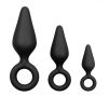 Kit de 3 Plugs Anaux Pointy 10 x 4,5 cm Noir