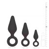 Kit de 3 Plugs Anaux Pointy 10 x 4,5 cm Noir