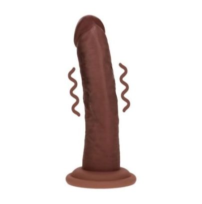 Gode Réaliste Vibrant Courbé Double Densité avec Ventouse – 15