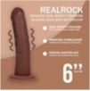 Gode Réaliste Vibrant Courbé Double Densité avec Ventouse – 15,5 cm – Marron