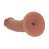 Gode Réaliste Vibrant Courbé Double Densité avec Ventouse – 15,5 cm – Beige