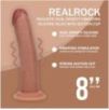 Gode Réaliste Vibrant Courbé Double Densité avec Ventouse – 20,3 cm – Beige
